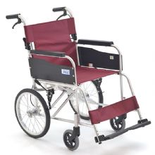 MIKI三貴手動(dòng)輪椅車MPTC-46JL 紅色 S-2重量11.5公斤，小型便攜，免充氣實(shí)心胎 老人輪椅車