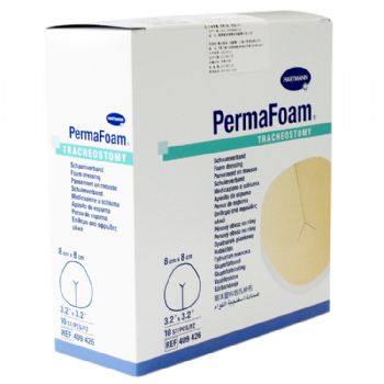 德國(guó)保赫曼德濕膚泡沫傷口敷料PermaFoam  Tracheotomy 氣管切開(kāi)型 8x8cm 貨號(hào)：4094265   