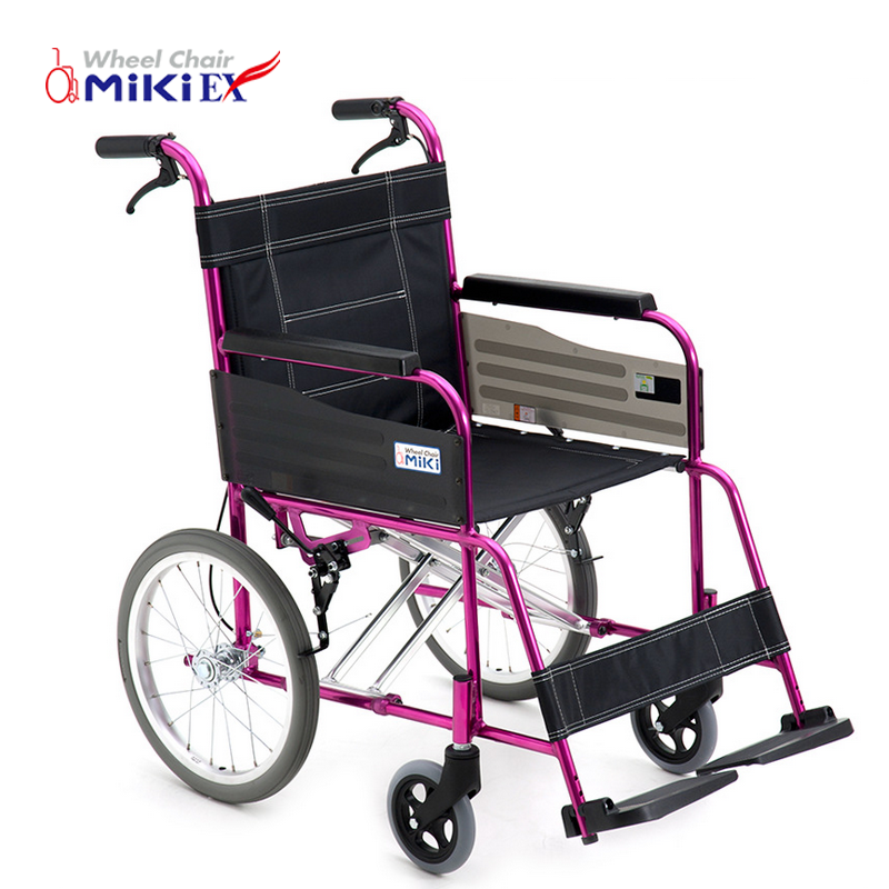MIKI三貴手動輪椅車MC-43K 粉色車架