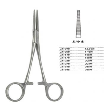 金鐘止血鉗直全齒 J31310 24cm 直全齒