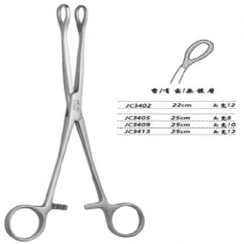 金鐘海綿鉗彎有齒 JC3402 22cm 彎有齒 頭寬12 WD