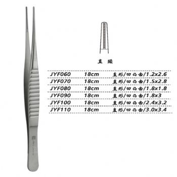 金鐘組織鑷直形 凹凸齒 18cm JYF060   1.2×2.6