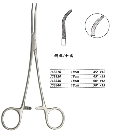 金鐘分離結(jié)扎鉗18cm JC8810 18cm 45°×12網(wǎng)紋全齒