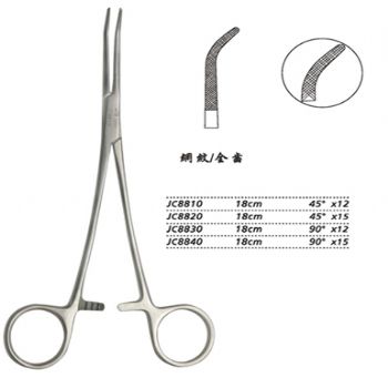 金鐘分離結(jié)扎鉗18cm JC8810 18cm 45°×12網(wǎng)紋全齒
