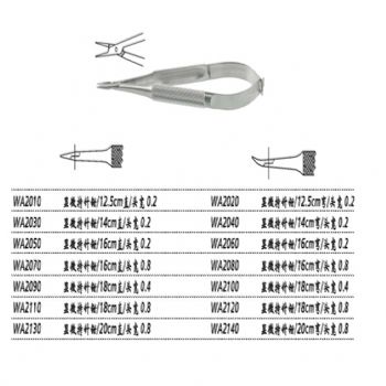 金鐘顯微持針鉗彎 WA2020 12.5cm彎 頭寬0.2