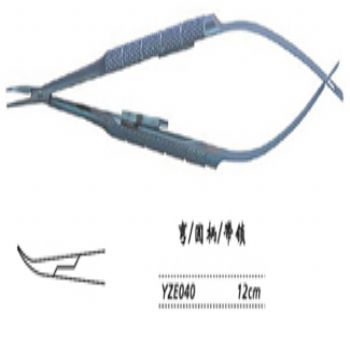 金鐘顯微眼用持針鉗圓柄 YZE040 12cm 彎 圓柄（帶鎖）